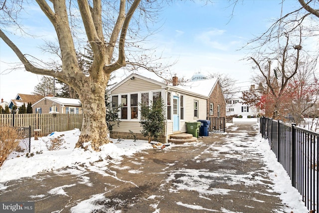 view of snowy exterior