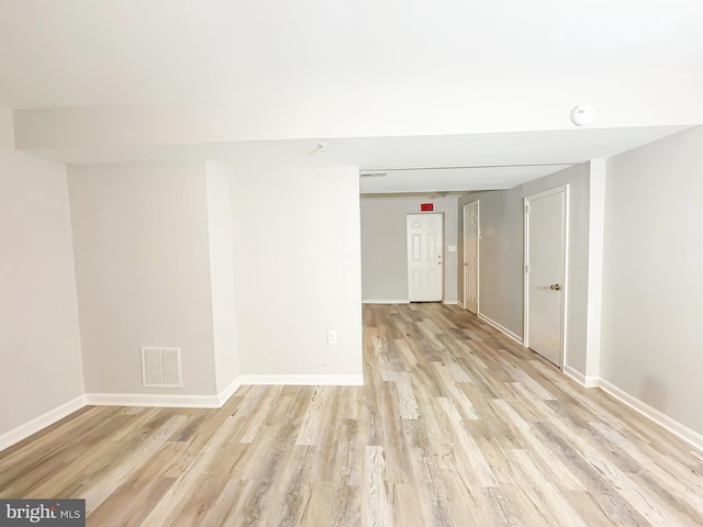 empty room featuring light wood-type flooring