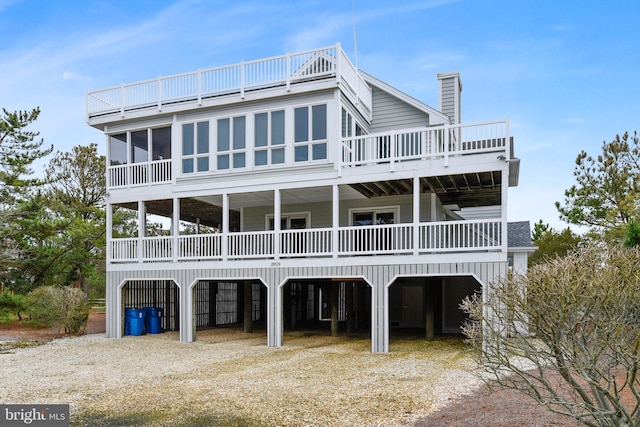 view of front facade featuring a deck