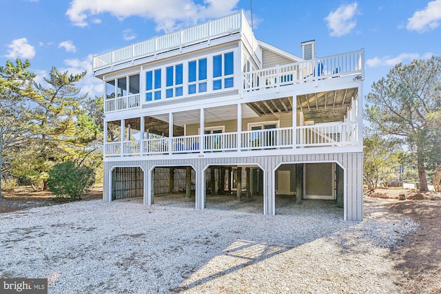 view of front of property featuring a deck