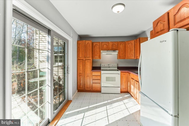 kitchen featuring white appliances