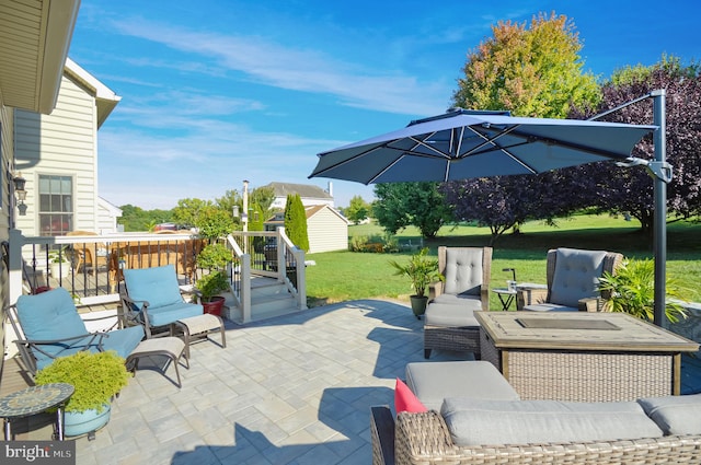 view of patio / terrace with an outdoor hangout area