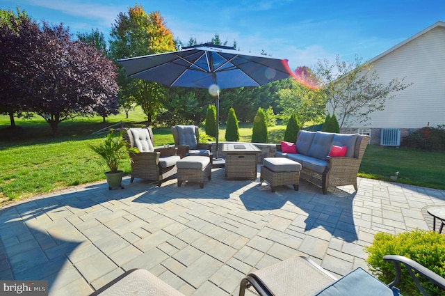 view of patio / terrace with an outdoor hangout area