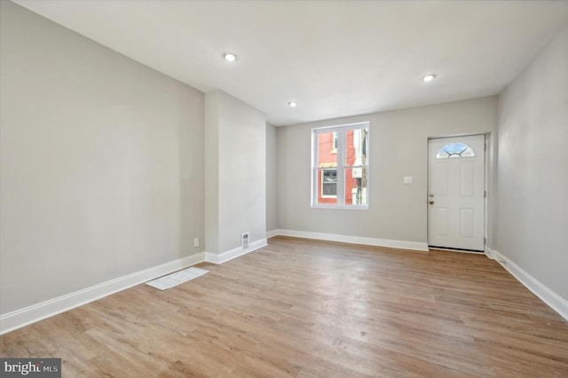 foyer featuring light hardwood / wood-style flooring