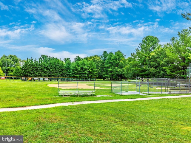 surrounding community featuring a yard and a rural view