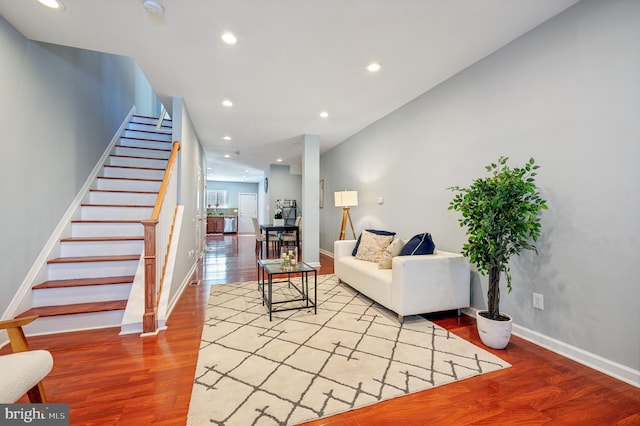 living room featuring light hardwood / wood-style floors