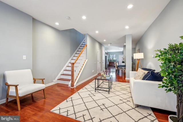 living room featuring hardwood / wood-style floors