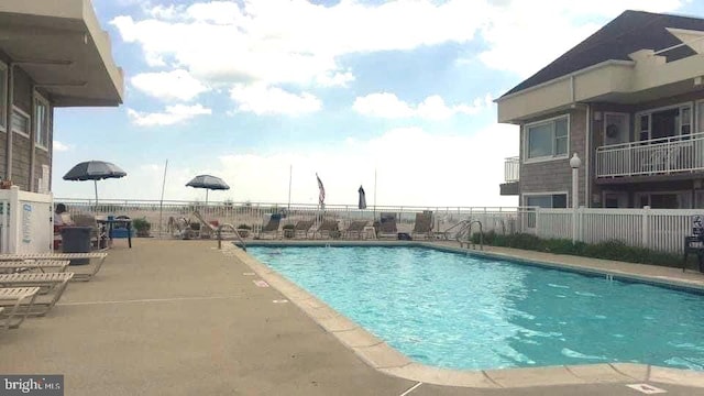 view of pool featuring a patio