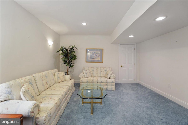 living room featuring carpet flooring