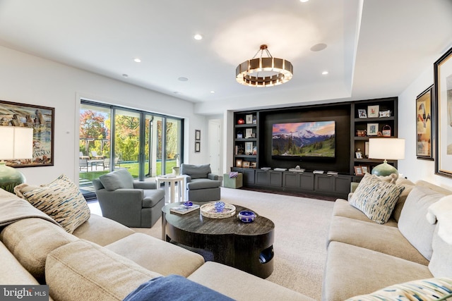 living room with carpet