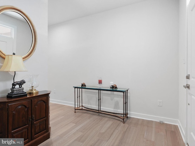 entryway with light wood-type flooring