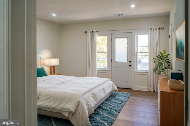 bedroom featuring light hardwood / wood-style flooring