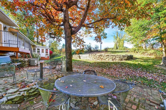 view of patio featuring central AC unit