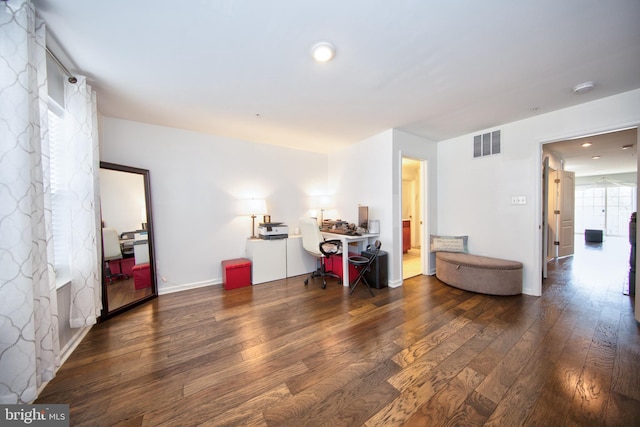 interior space featuring dark hardwood / wood-style floors