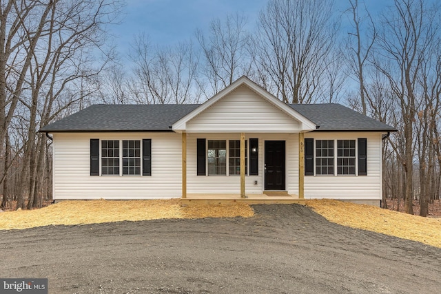 view of single story home