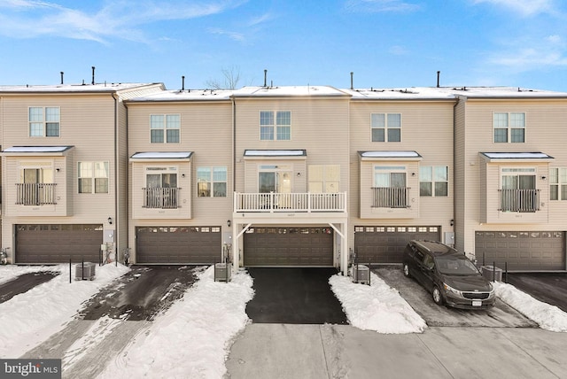 view of snow covered house