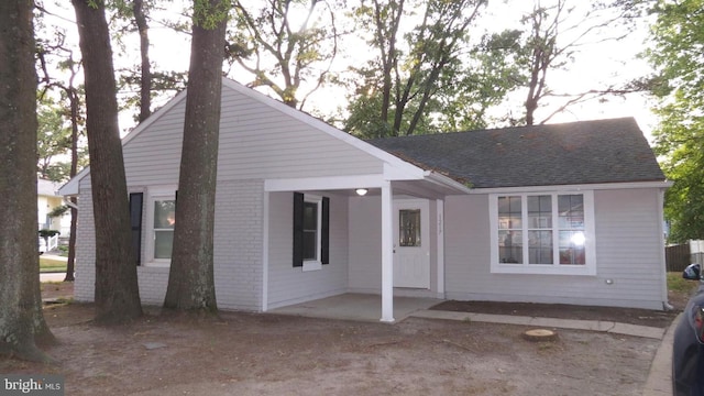 view of front of house with a patio