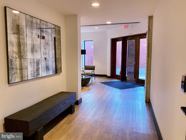 entryway featuring light hardwood / wood-style floors