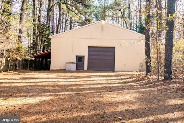 view of garage