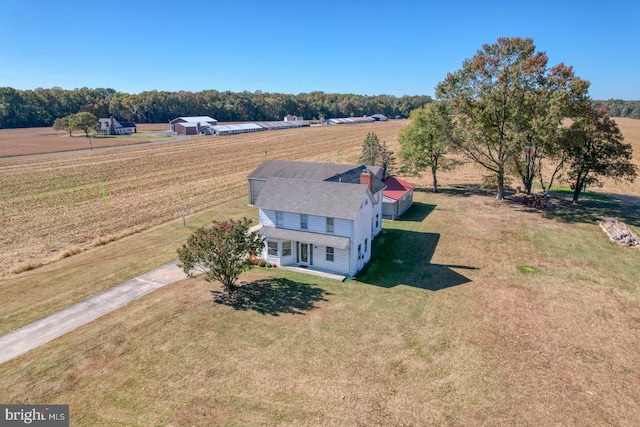 drone / aerial view featuring a rural view