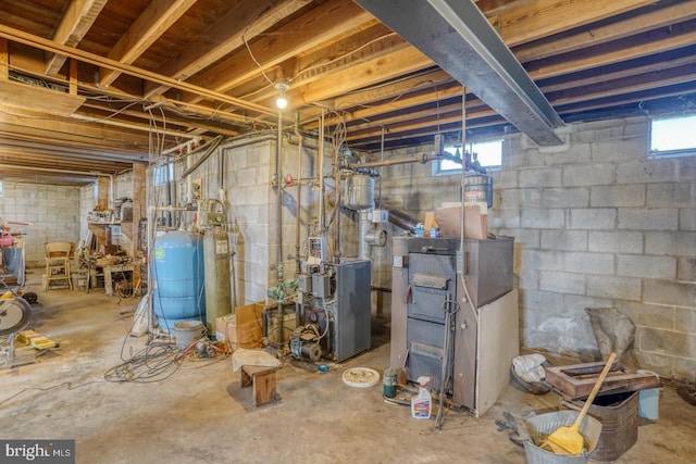 basement featuring plenty of natural light