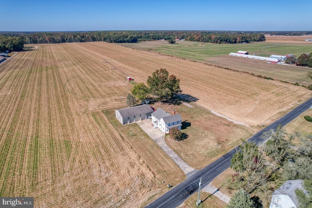 aerial view featuring a rural view