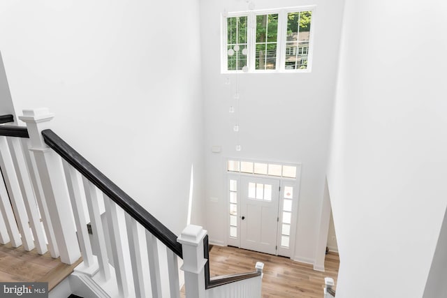 entryway with light hardwood / wood-style floors