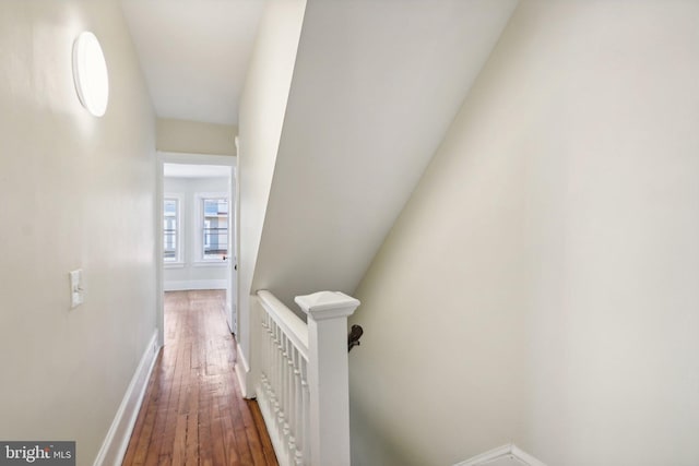 corridor featuring dark hardwood / wood-style flooring