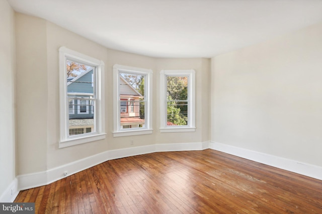 empty room featuring wood-type flooring