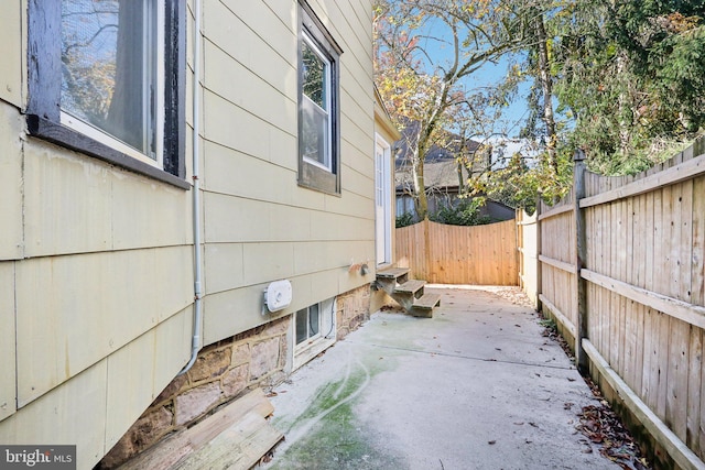 view of home's exterior with a patio