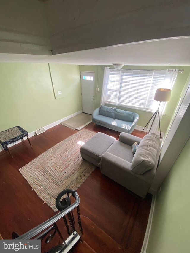 living room featuring wood-type flooring