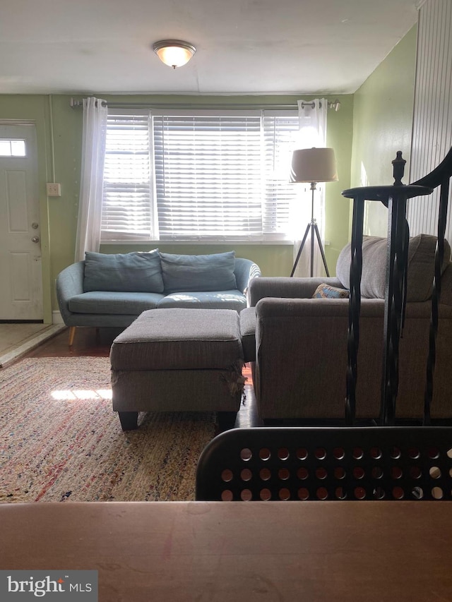 living room featuring hardwood / wood-style floors