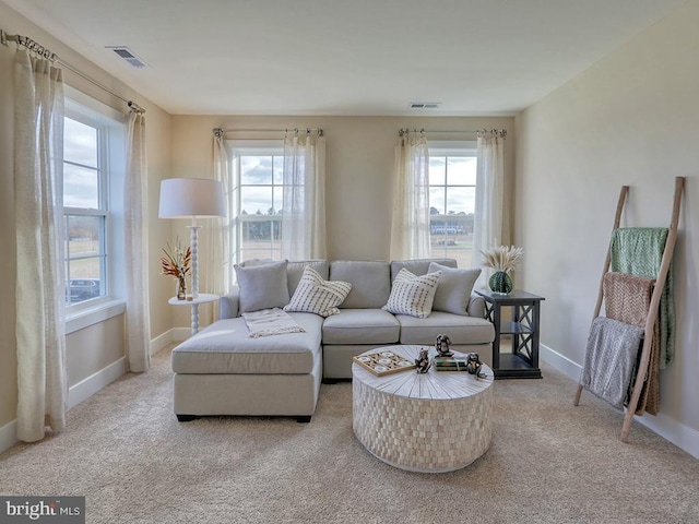 view of carpeted living room