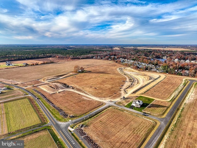 drone / aerial view featuring a rural view