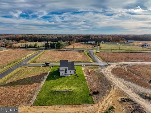 aerial view featuring a rural view