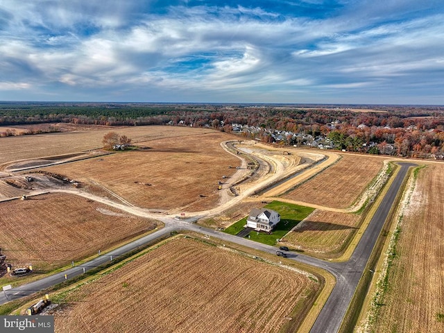 drone / aerial view with a rural view