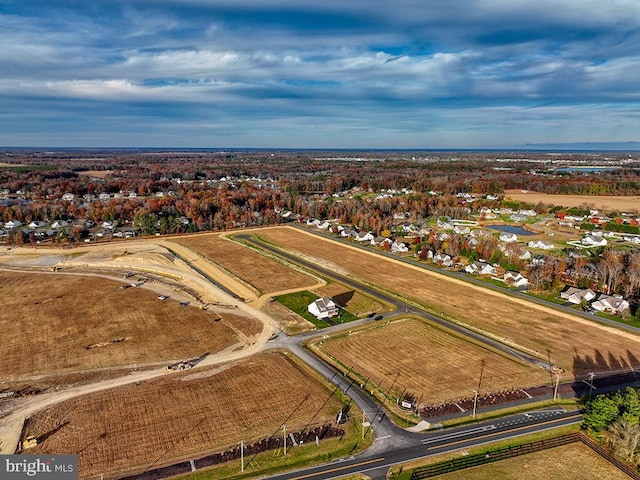 bird's eye view featuring a rural view