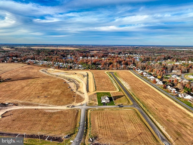 bird's eye view featuring a rural view