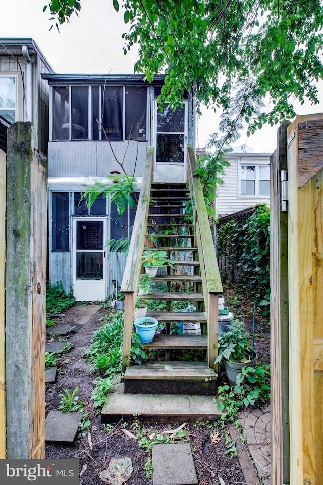 exterior space with a sunroom