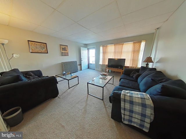 living room with carpet