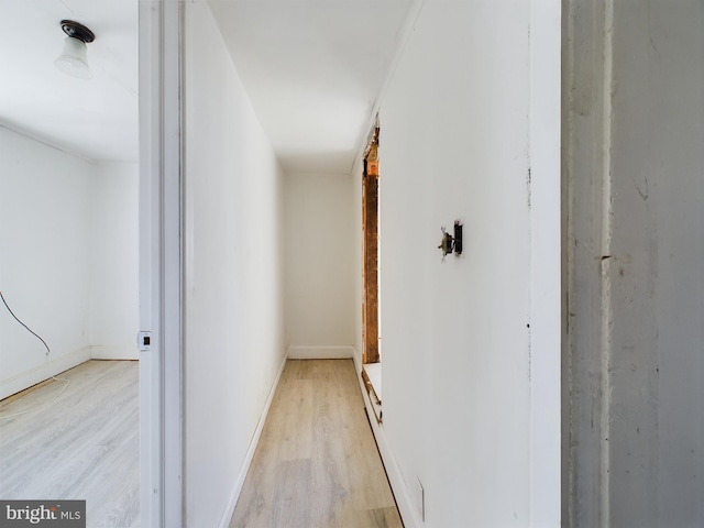 corridor featuring light wood-type flooring