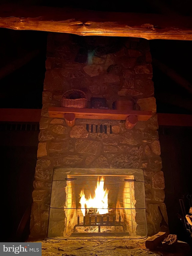 details featuring a fireplace