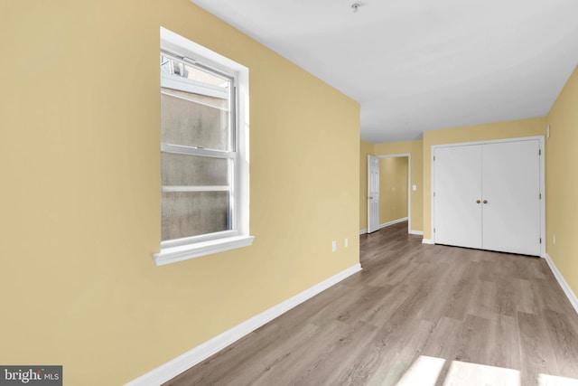 interior space with light hardwood / wood-style flooring