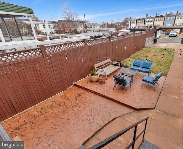 213 Channing St NE, Washington, DC 20002 - view of patio / terrace featuring an outdoor living space and a residential view