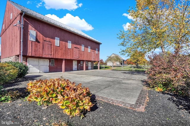 view of building exterior with a garage