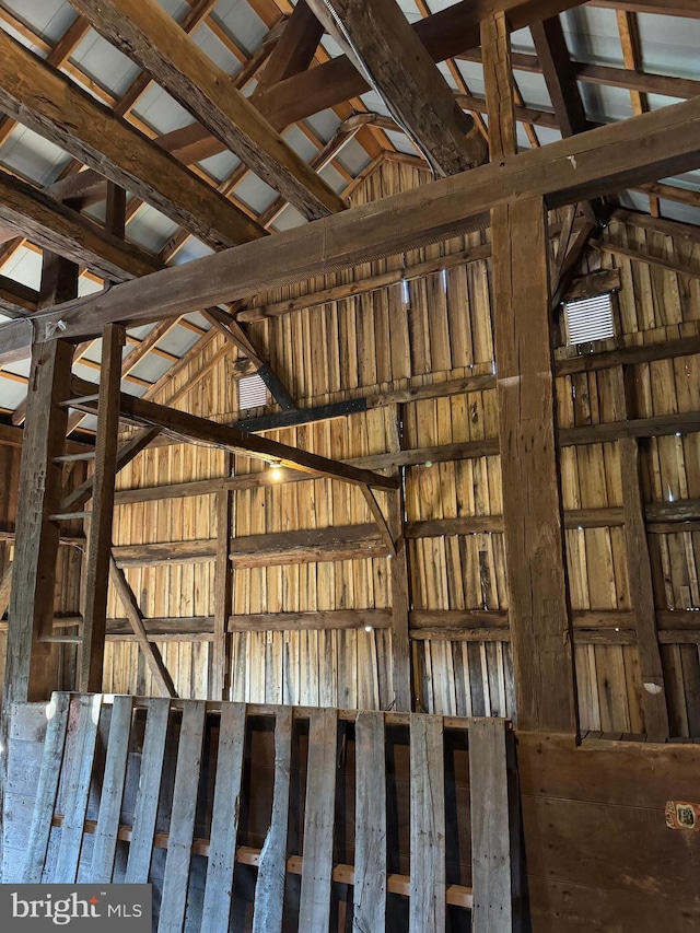 misc room with vaulted ceiling