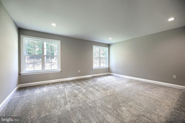 carpeted empty room with a wealth of natural light