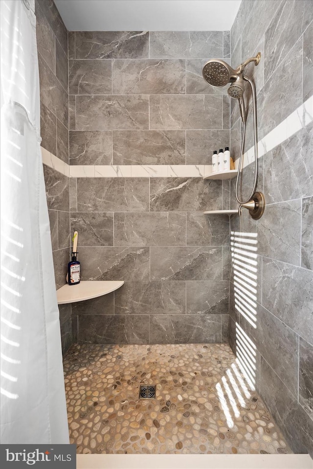 bathroom featuring walk in shower