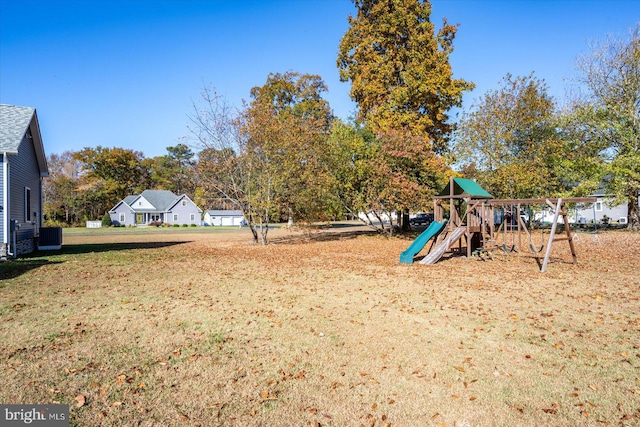 view of play area with a lawn