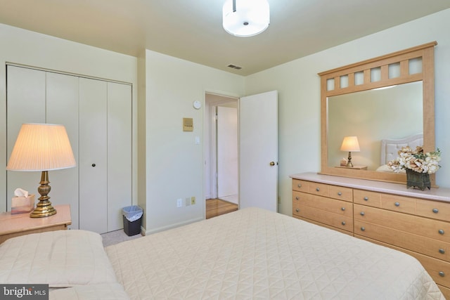 bedroom featuring a closet